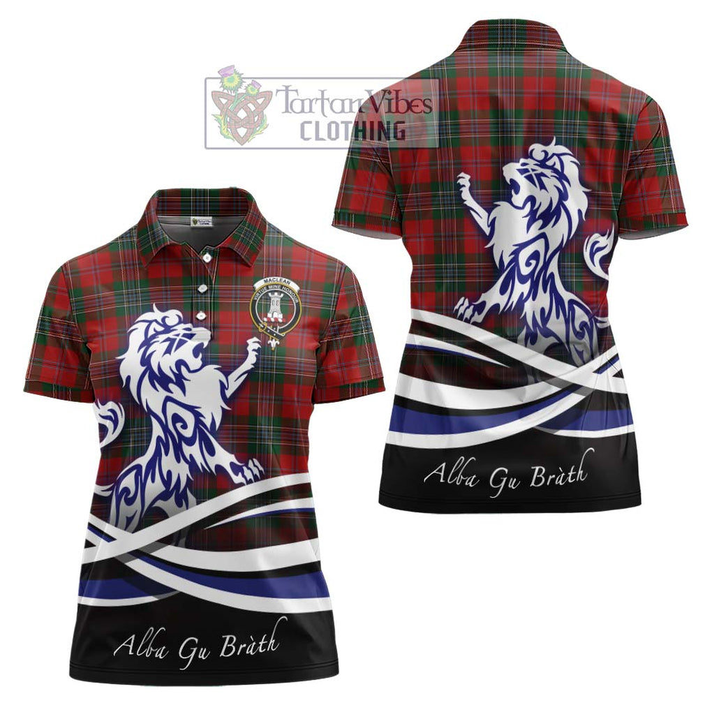 MacLean (McLean) Tartan Women's Polo Shirt with Alba Gu Brath Regal Lion Emblem Women - Tartanvibesclothing Shop