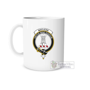 MacLean (McLean) Family Crest Ceramic Mug White - 2D-tartanvibesclothing