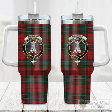 MacLean (McLean) Tartan Tumbler with Handle with Family Crest One Size 40 OZ - Tartan Vibes Clothing