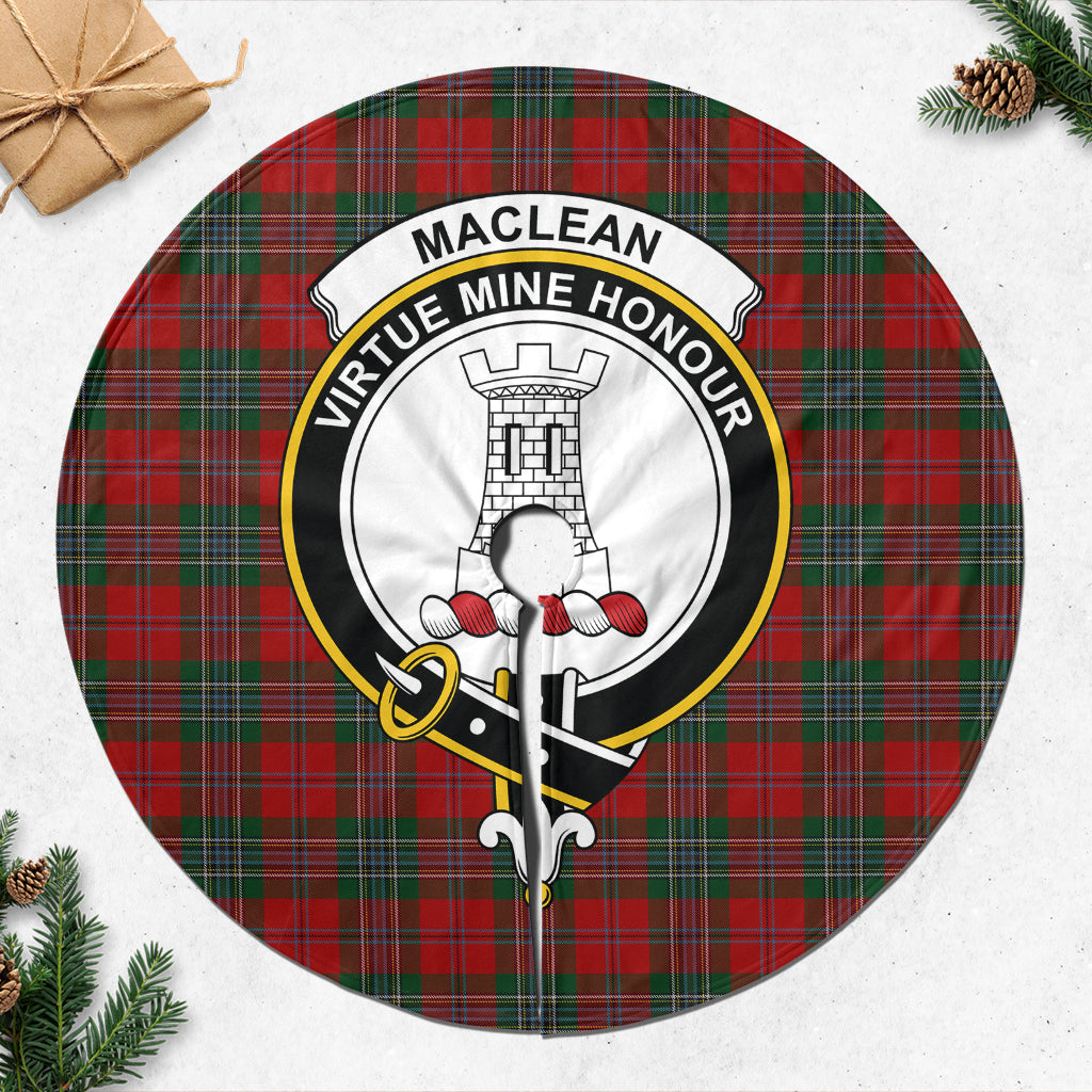 MacLean Tartan Christmas Tree Skirt with Family Crest - Tartanvibesclothing