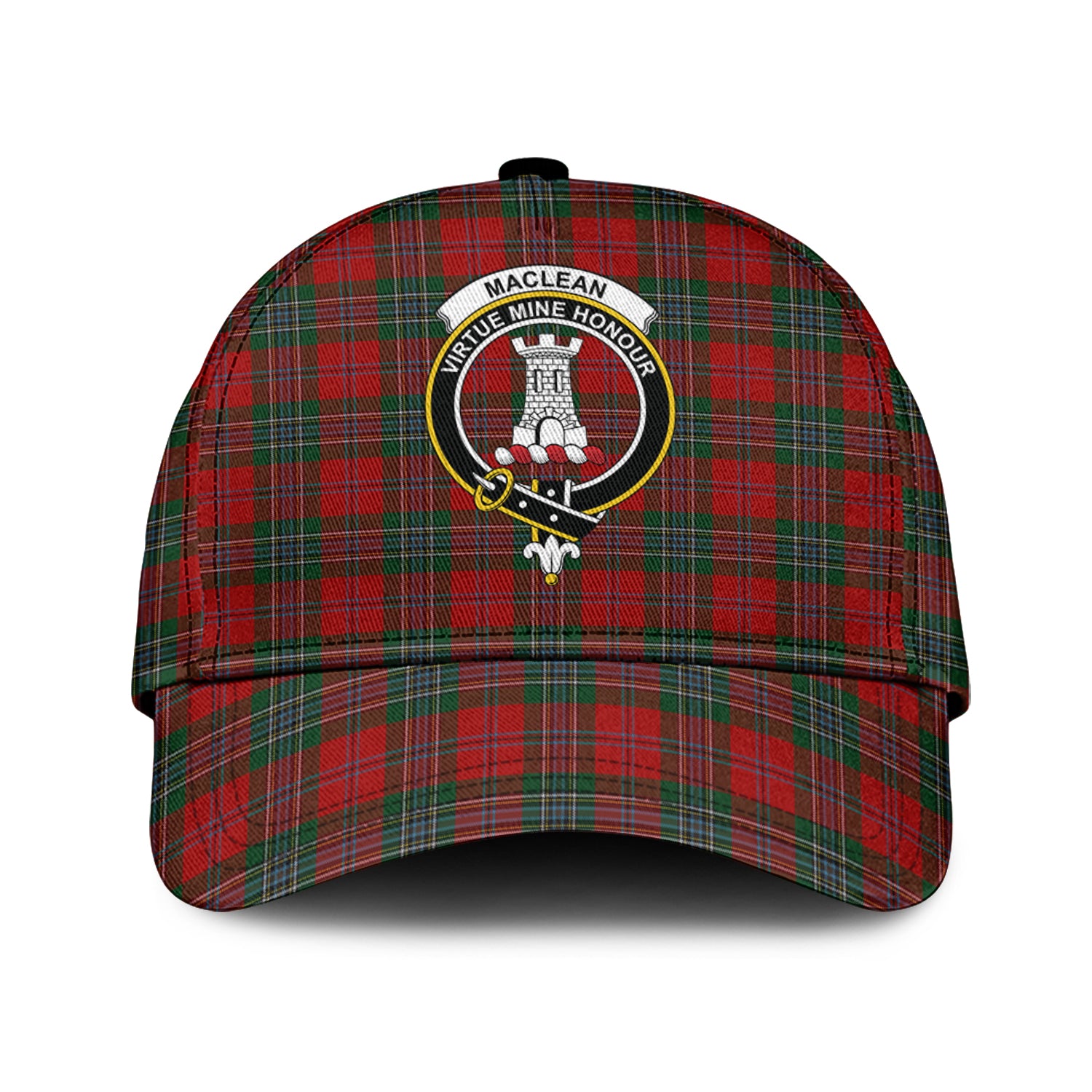 MacLean (McLean) Tartan Classic Cap with Family Crest Classic Cap Universal Fit - Tartan Vibes Clothing