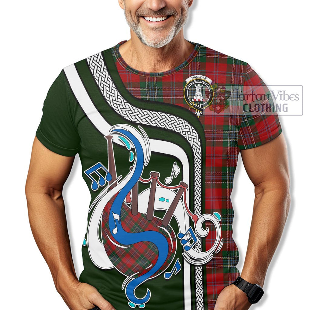 MacLean (McLean) Tartan T-Shirt with Epic Bagpipe Style Kid's Shirt - Tartanvibesclothing Shop