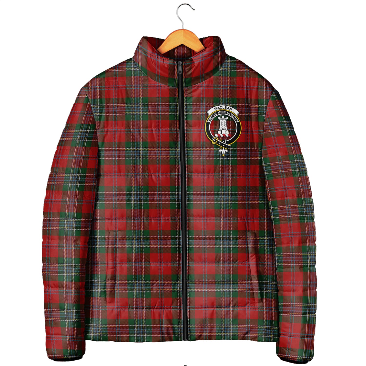 MacLean (McLean) Tartan Padded Jacket with Family Crest Men's Padded Jacket - Tartan Vibes Clothing