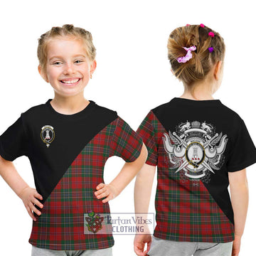 MacLean (McLean) Tartan Kid T-Shirt with Family Crest and Military Logo Style