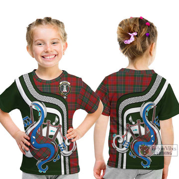 MacLean (McLean) Tartan Kid T-Shirt with Epic Bagpipe Style