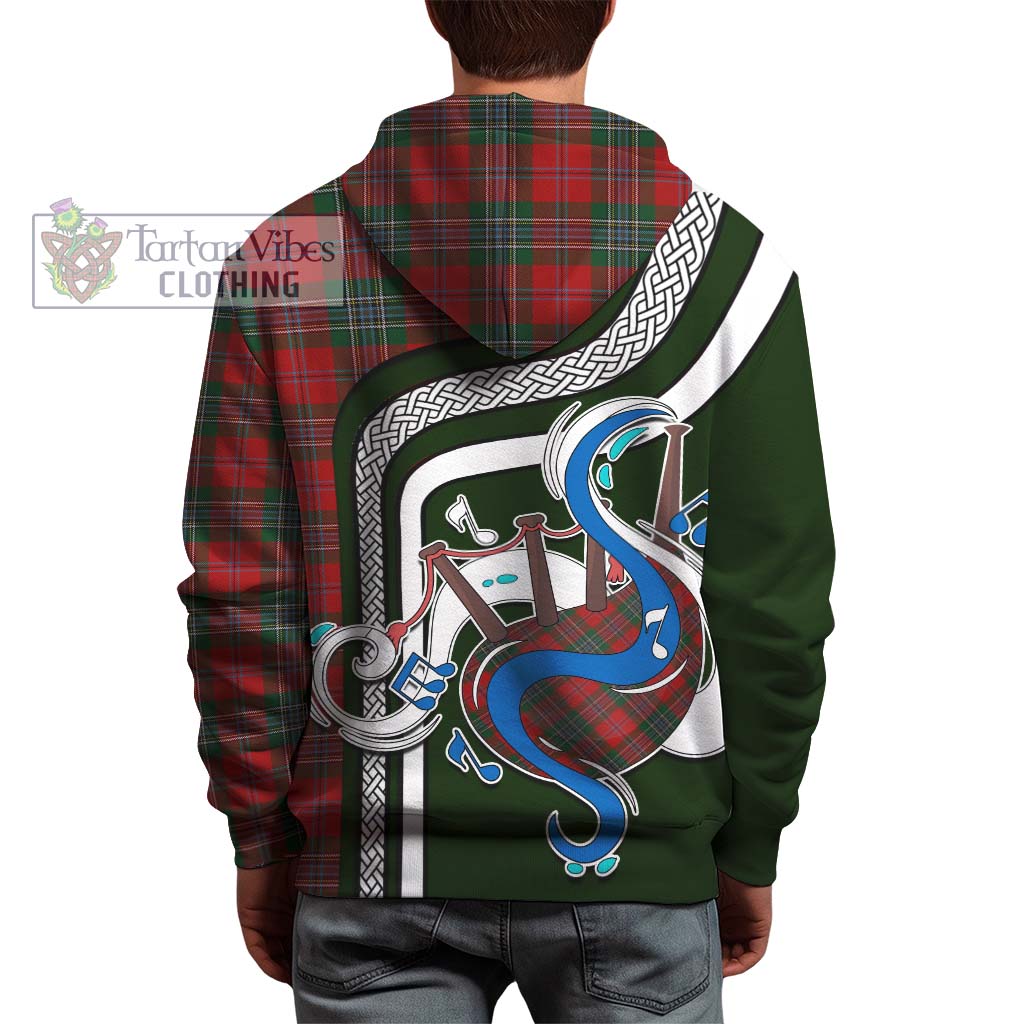 Tartan Vibes Clothing MacLean Tartan Hoodie with Epic Bagpipe Style