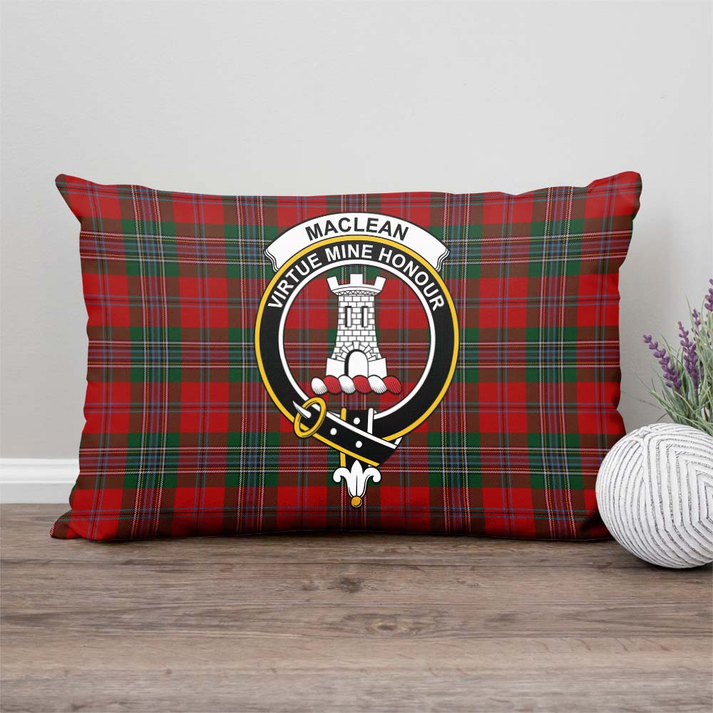 MacLean Tartan Pillow Cover with Family Crest Rectangle Pillow Cover - Tartanvibesclothing