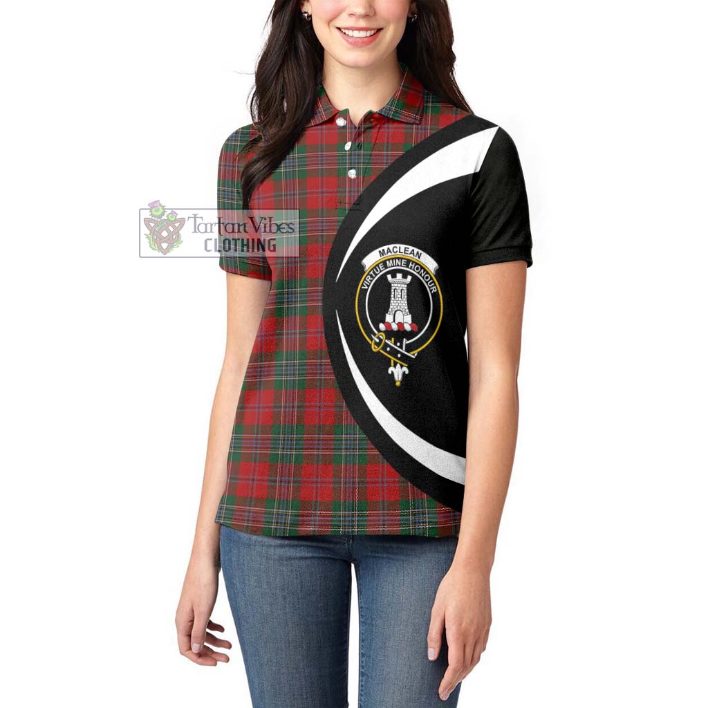 MacLean (McLean) Tartan Women's Polo Shirt with Family Crest Circle Style - Tartan Vibes Clothing