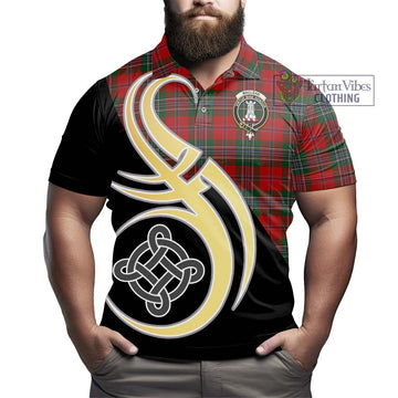 MacLean (McLean) Tartan Polo Shirt with Family Crest and Celtic Symbol Style