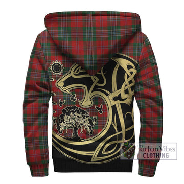 MacLean (McLean) Tartan Sherpa Hoodie with Family Crest Celtic Wolf Style