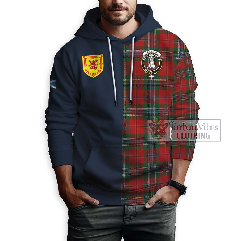 Tartan Vibes Clothing MacLean Tartan Hoodie with Scottish Lion Royal Arm Half Style