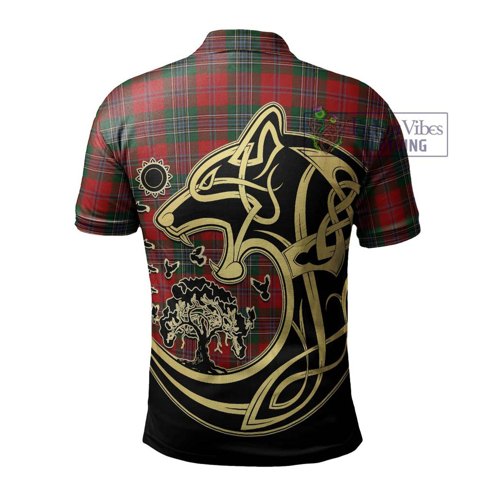 MacLean (McLean) Tartan Polo Shirt with Family Crest Celtic Wolf Style - Tartan Vibes Clothing