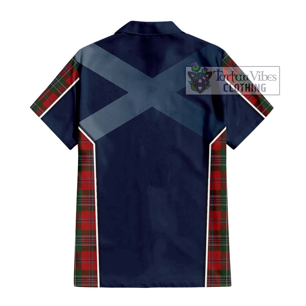 MacLean (McLean) Tartan Short Sleeve Button Shirt with Family Crest and Lion Rampant Vibes Sport Style - Tartan Vibes Clothing