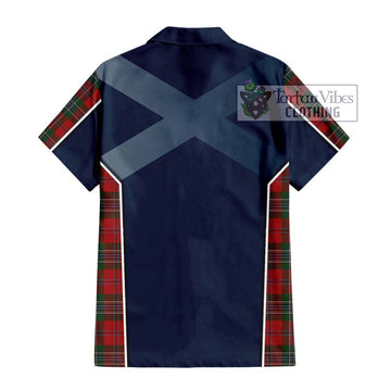 MacLean (McLean) Tartan Short Sleeve Button Shirt with Family Crest and Lion Rampant Vibes Sport Style