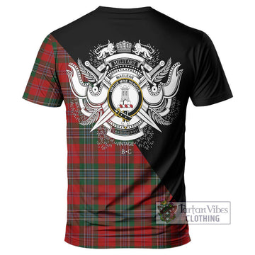 MacLean (McLean) Tartan T-Shirt with Family Crest and Military Logo Style