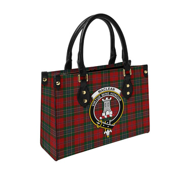 MacLean (McLean) Tartan Leather Bag with Family Crest