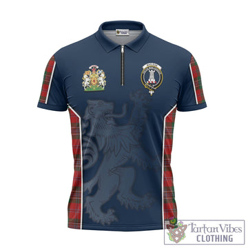 MacLean (McLean) Tartan Zipper Polo Shirt with Family Crest and Lion Rampant Vibes Sport Style