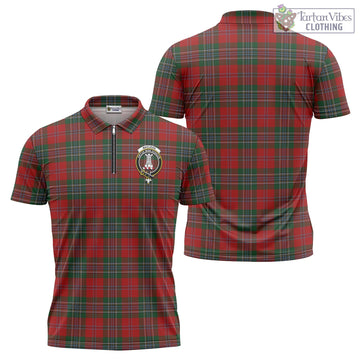 MacLean (McLean) Tartan Zipper Polo Shirt with Family Crest