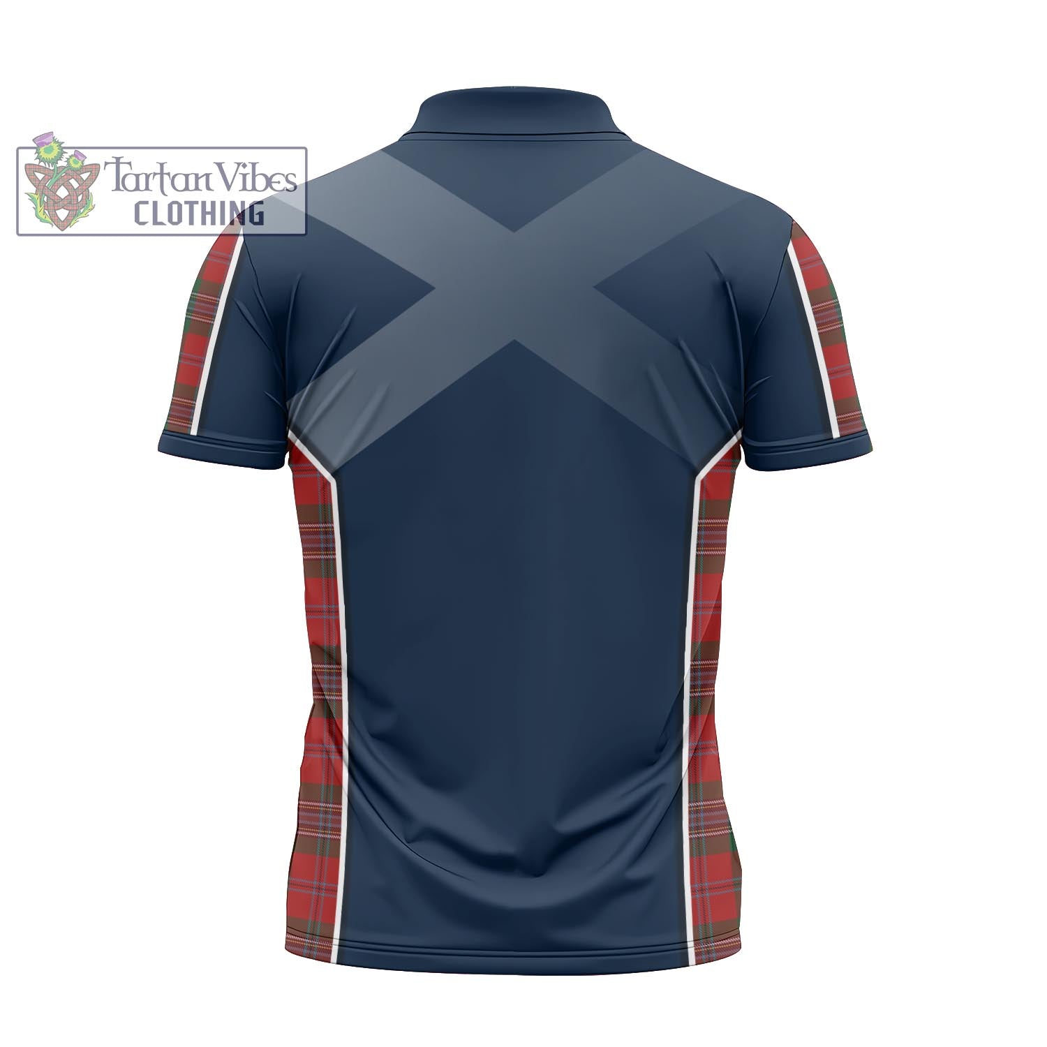 Tartan Vibes Clothing MacLean Tartan Zipper Polo Shirt with Family Crest and Scottish Thistle Vibes Sport Style