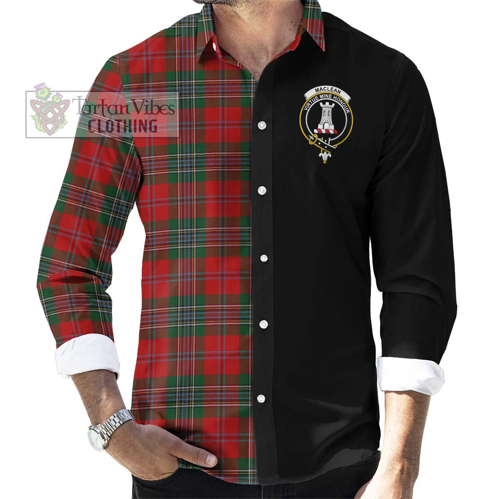 MacLean (McLean) Tartan Long Sleeve Button Shirt with Family Crest and Half Of Me Style - Tartanvibesclothing Shop