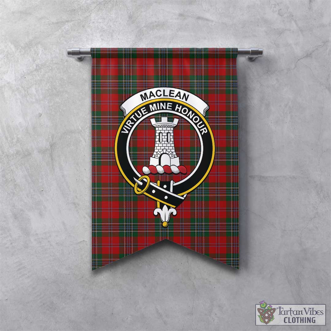 Tartan Vibes Clothing MacLean Tartan Gonfalon, Tartan Banner with Family Crest