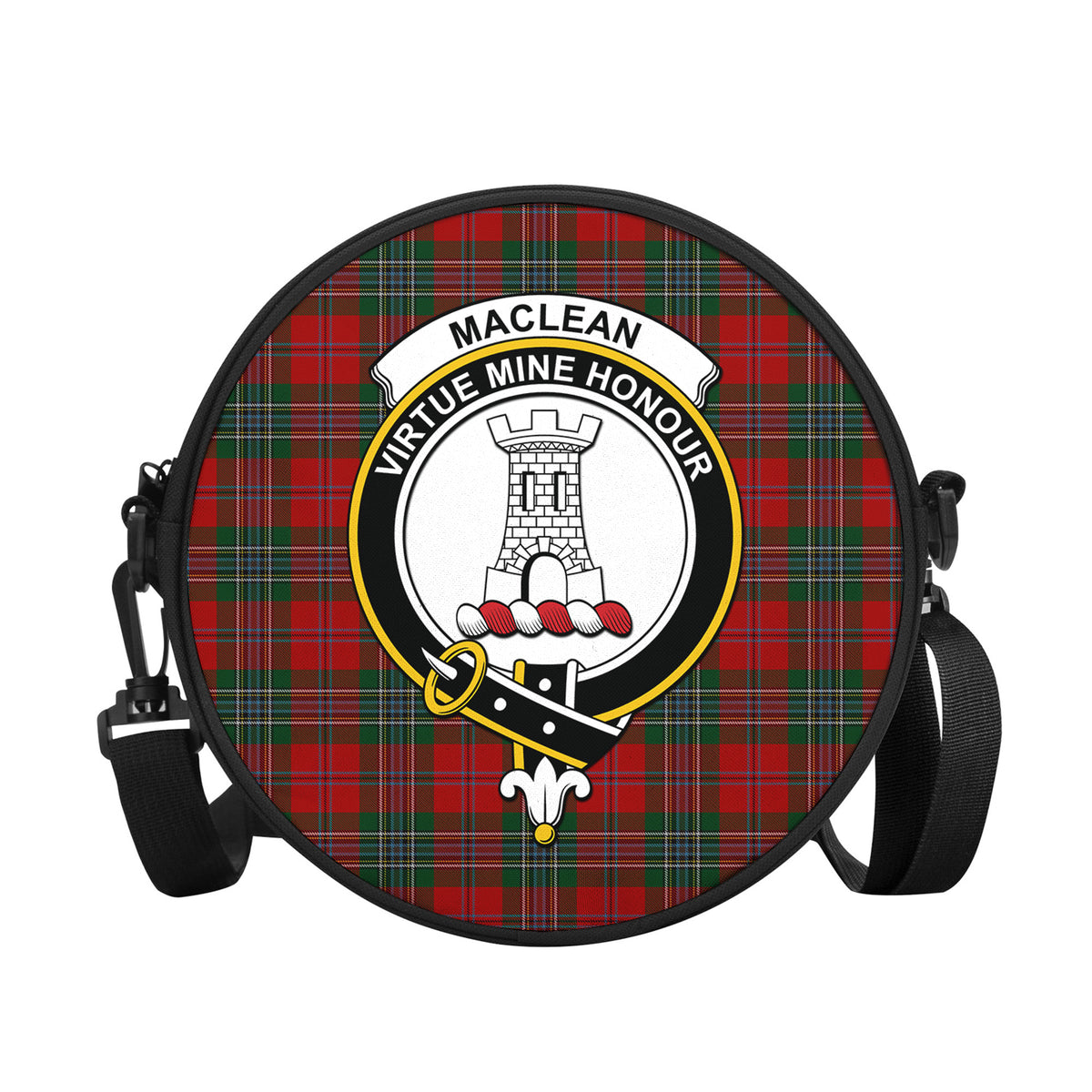 MacLean (McLean) Tartan Round Satchel Bags with Family Crest - Tartan Vibes Clothing