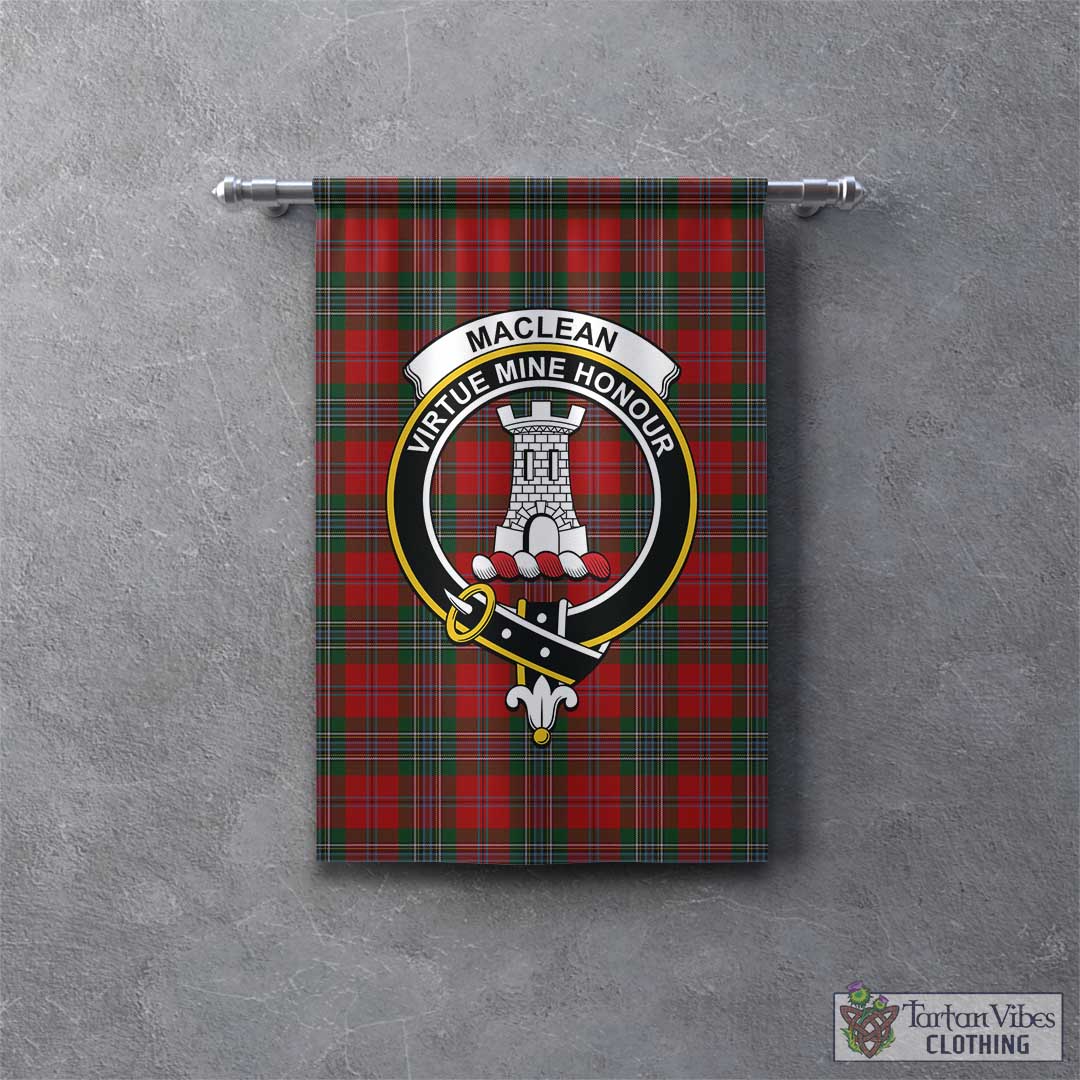 Tartan Vibes Clothing MacLean Tartan Gonfalon, Tartan Banner with Family Crest