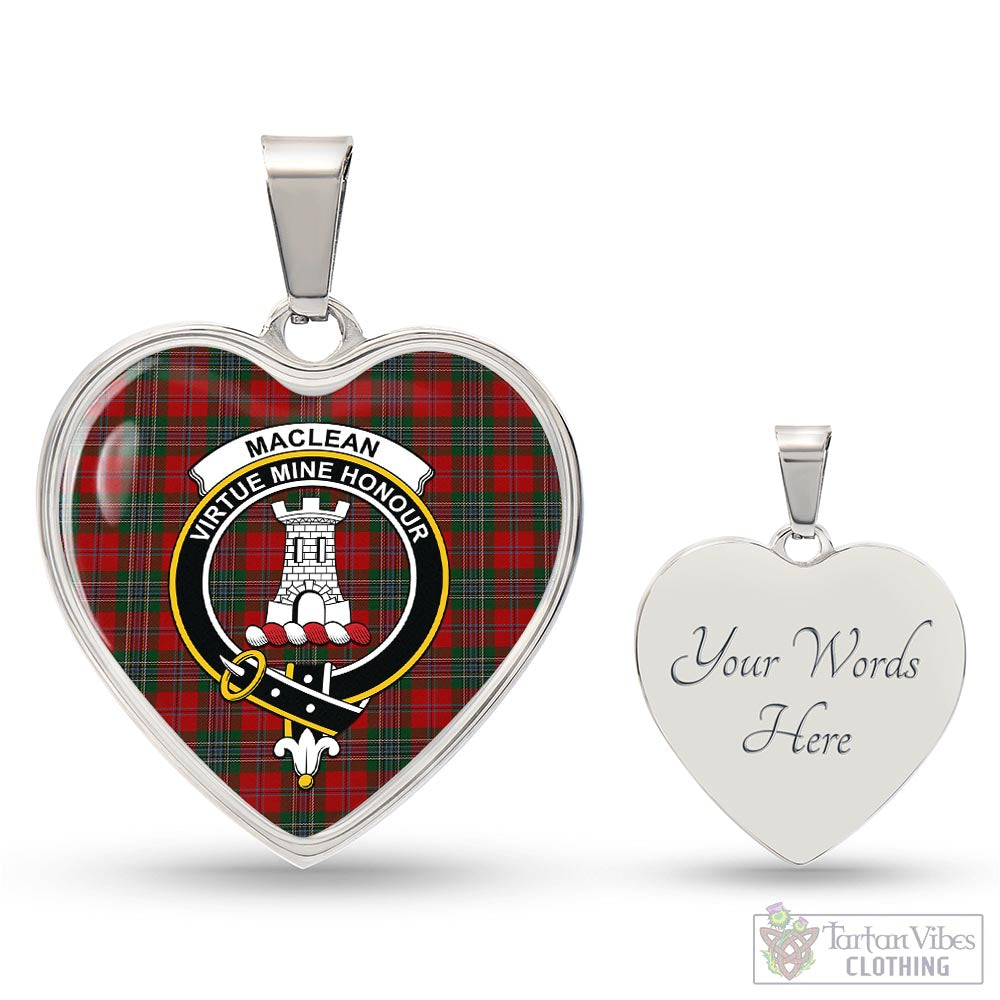 MacLean (McLean) Tartan Heart Necklace with Family Crest Luxury Necklace (Silver) Yes - Tartan Vibes Clothing