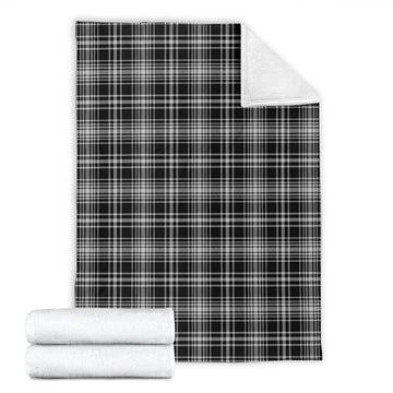 MacLean Black and White Tartan Blanket