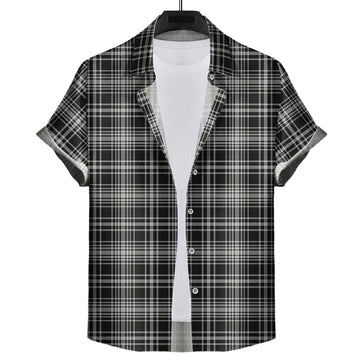 MacLean Black and White Tartan Short Sleeve Button Down Shirt