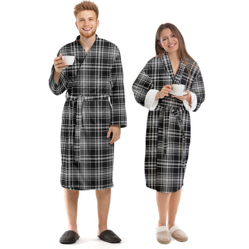 MacLean Black and White Tartan Bathrobe