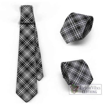 MacLean Black and White Tartan Classic Necktie Cross Style