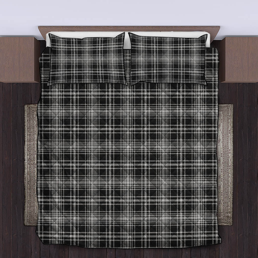 MacLean Black and White Tartan Quilt Bed Set King - Tartan Vibes Clothing