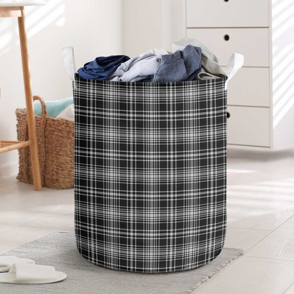 MacLean Black and White Tartan Laundry Basket One Size - Tartanvibesclothing Shop