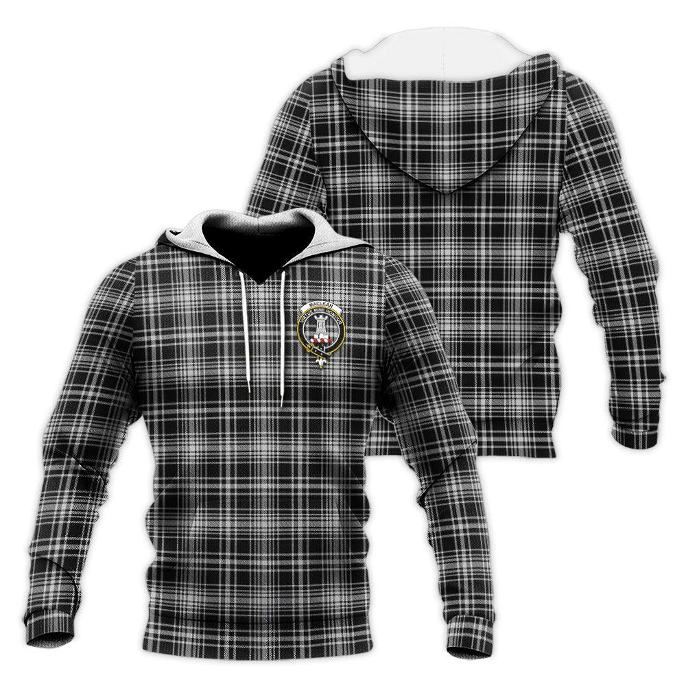 maclean-black-and-white-tartan-knitted-hoodie-with-family-crest