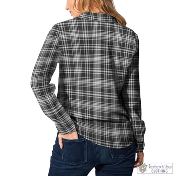 MacLean Black and White Tartan Women's Casual Shirt