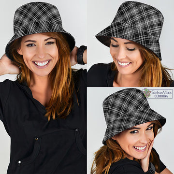 MacLean Black and White Tartan Bucket Hat