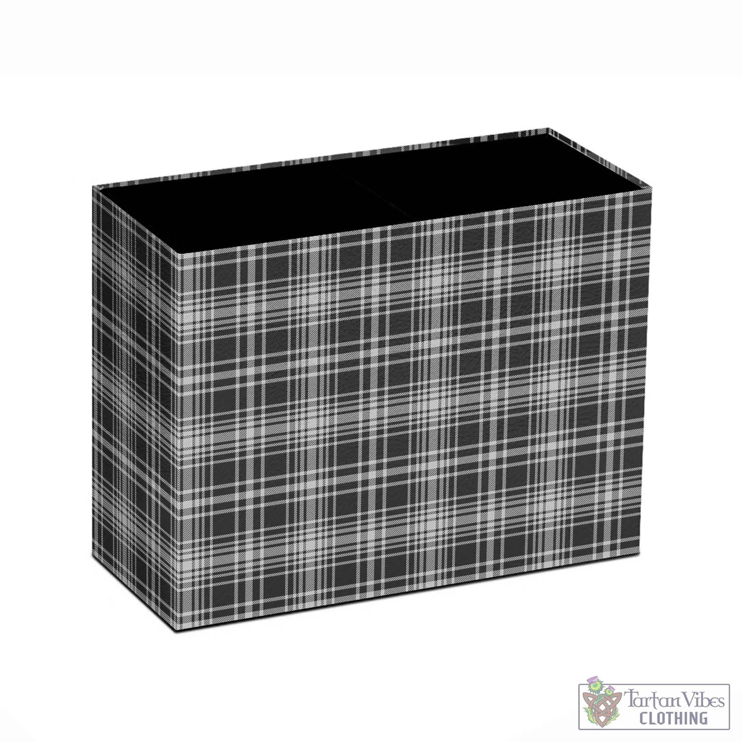 Tartan Vibes Clothing MacLean Black and White Tartan Pen Holder