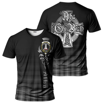 MacLean Black and White Tartan T-Shirt Featuring Alba Gu Brath Family Crest Celtic Inspired