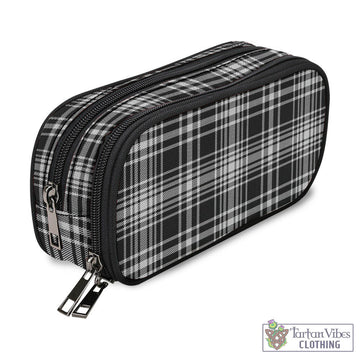 MacLean Black and White Tartan Pen and Pencil Case