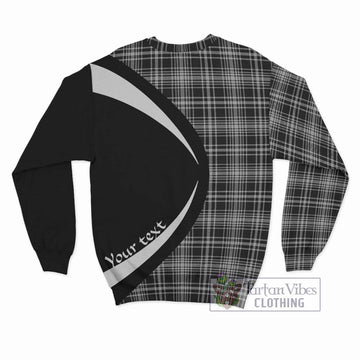 MacLean Black and White Tartan Sweatshirt with Family Crest Circle Style