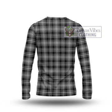 MacLean Black and White Tartan Long Sleeve T-Shirt with Family Crest DNA In Me Style