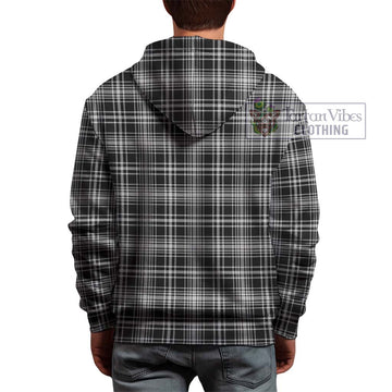 MacLean Black and White Tartan Hoodie with Family Crest DNA In Me Style