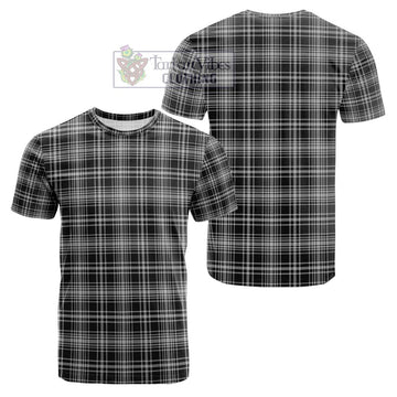 MacLean Black and White Tartan Cotton T-Shirt