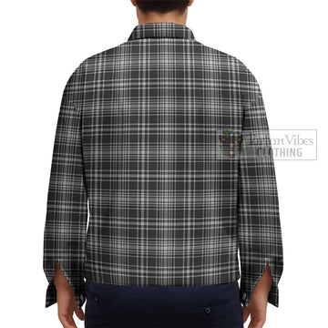 MacLean Black and White Tartan Unisex Lapel Cotton Jacket