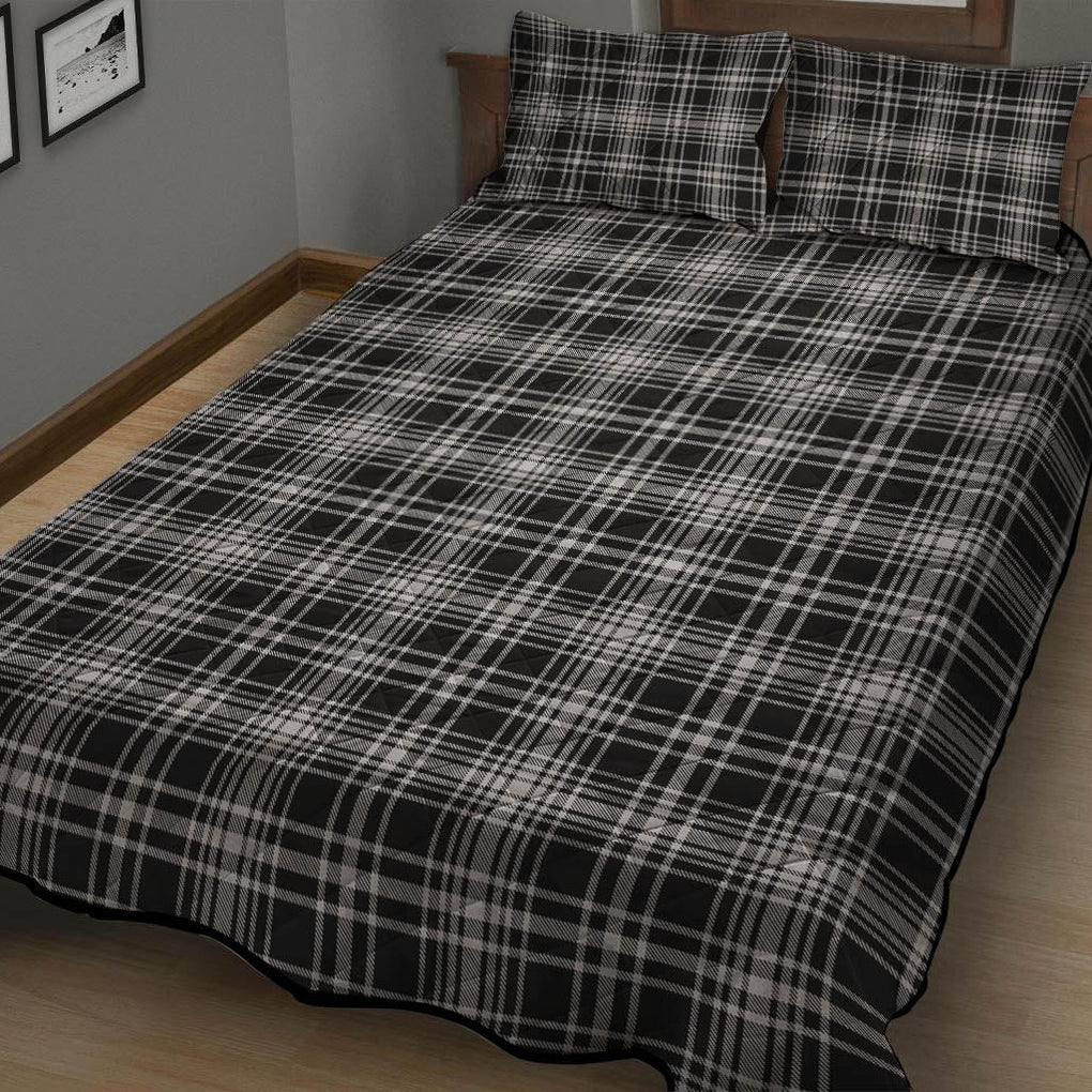 MacLean Black and White Tartan Quilt Bed Set - Tartan Vibes Clothing