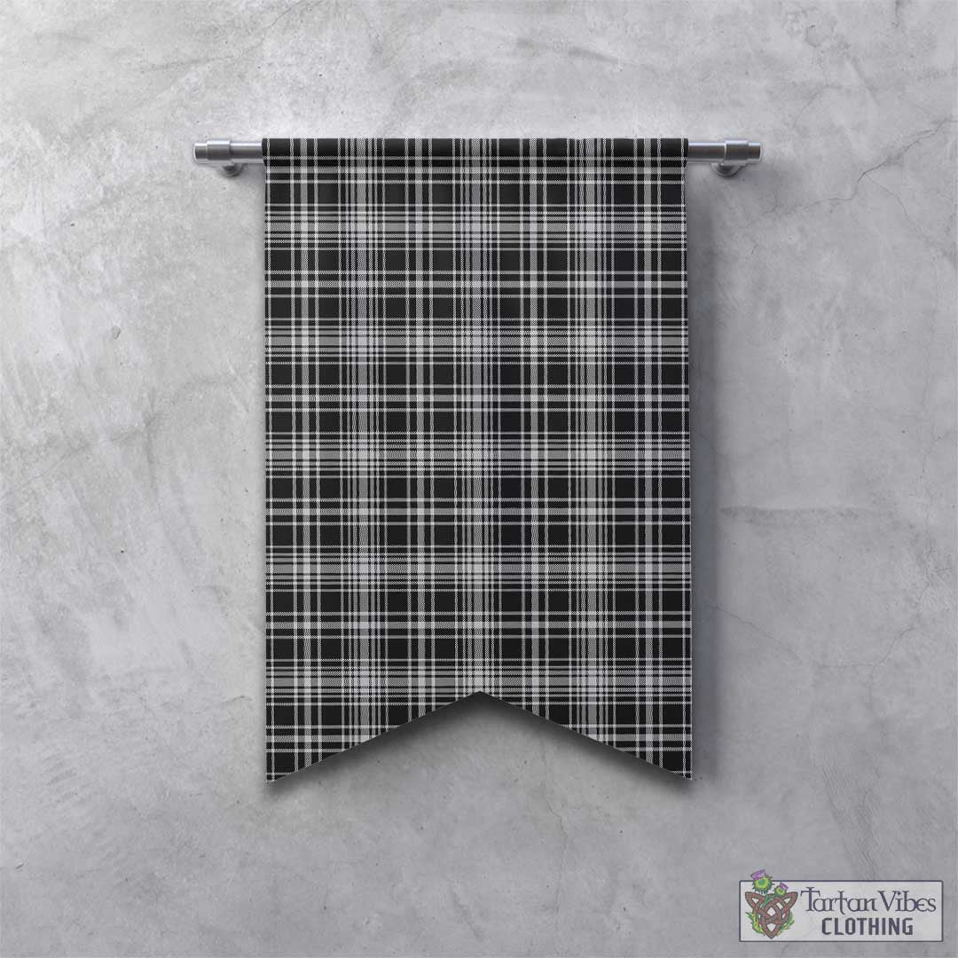 Tartan Vibes Clothing MacLean Black and White Tartan Gonfalon, Tartan Banner