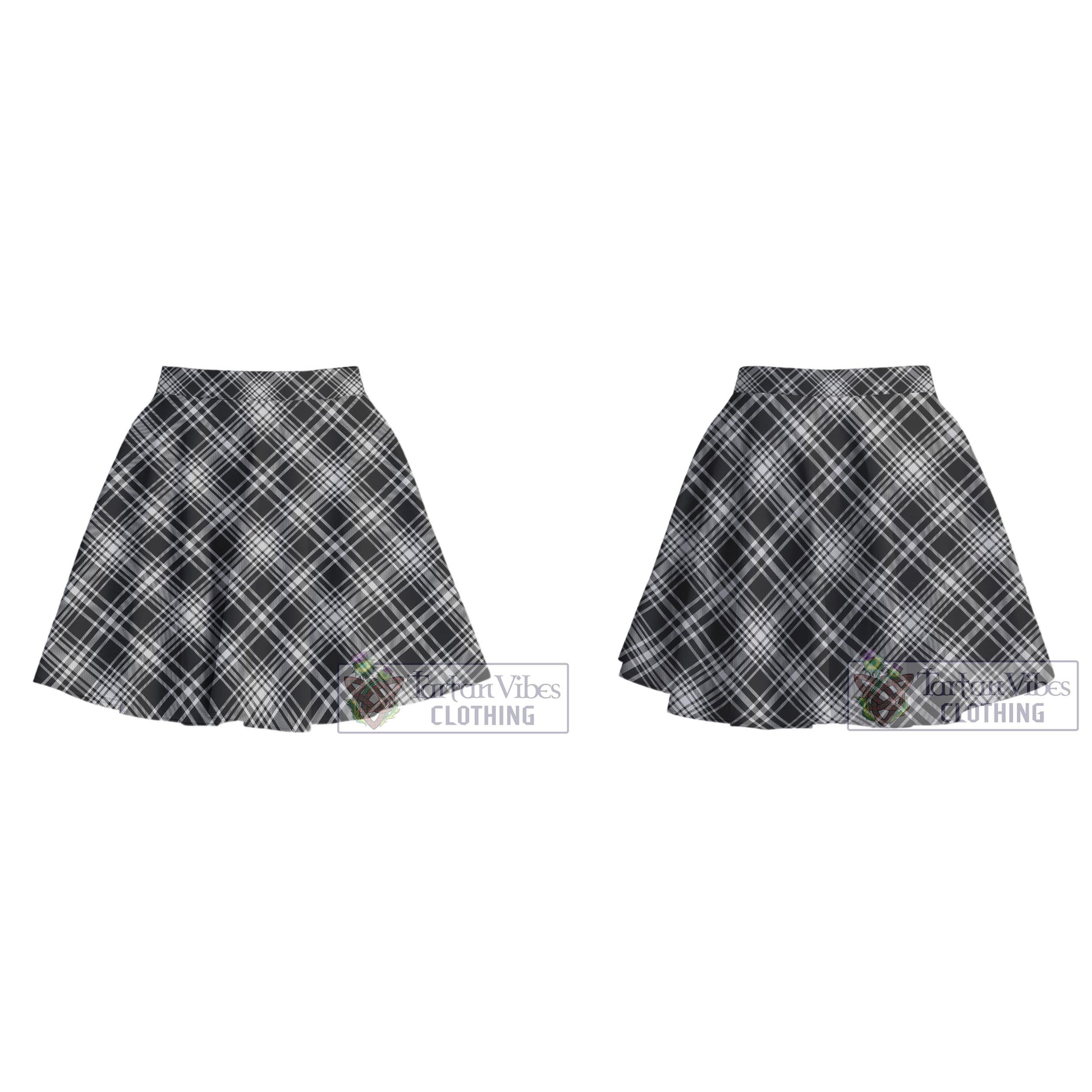 Tartan Vibes Clothing MacLean Black and White Tartan Women's Plated Mini Skirt