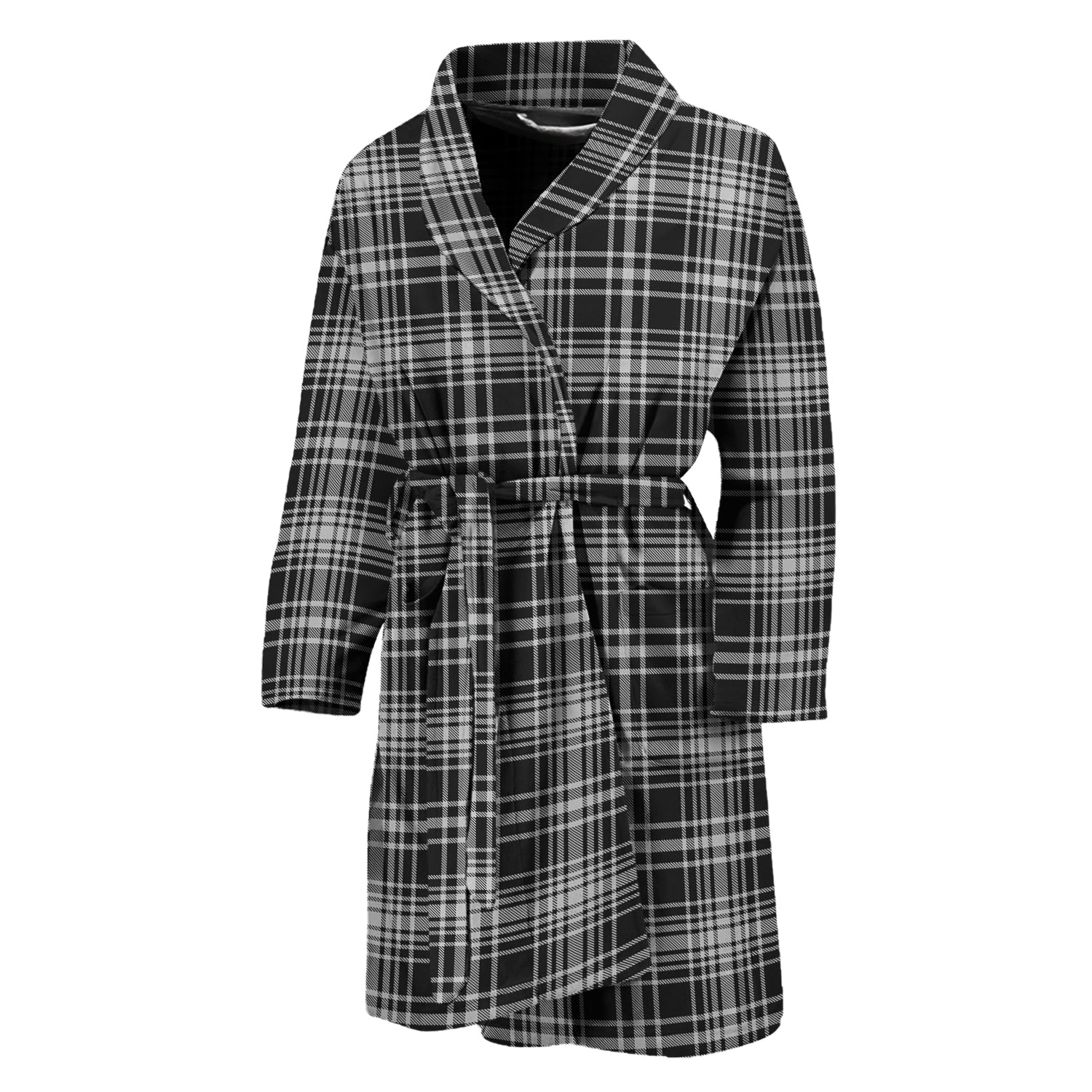 MacLean Black and White Tartan Bathrobe - Tartan Vibes Clothing