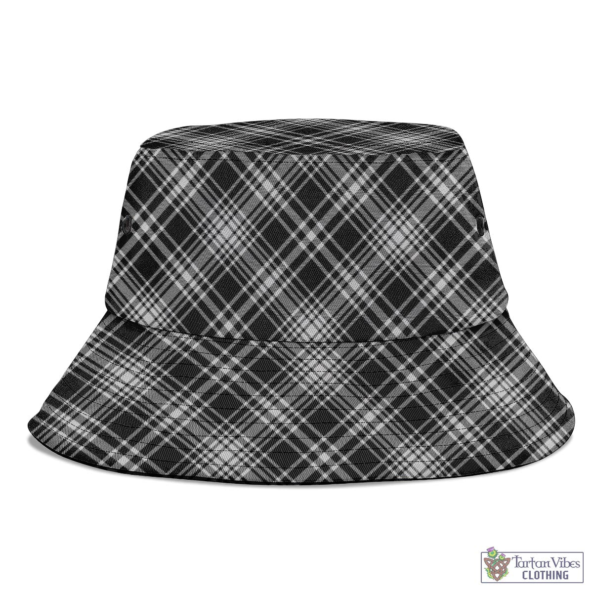 Tartan Vibes Clothing MacLean Black and White Tartan Bucket Hat